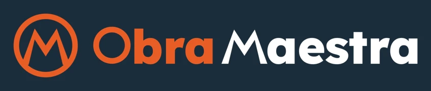 Logotipo de Obra Maestra en naranja y blanco sobre fondo oscuro